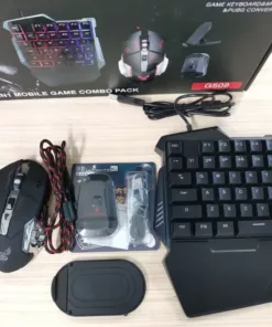 مجموعة الجيمنج للموبايل، ماوس جيمنج، كيبورد موبايل جيمنج، كونيكتور، حامل موبايل، وصلة USB