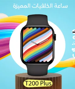 Smart Watch T200 plus افضل ساعة ذكية اسود
