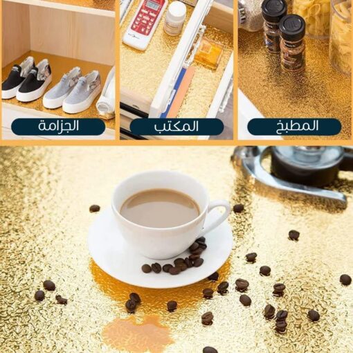 ⁦عرض قطعتين رول فويل لاصق 5 متر ذهبي⁩ - الصورة ⁦3⁩