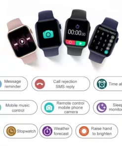 Smart Watch DT100 Plus (اسود-كحلي-وردي)