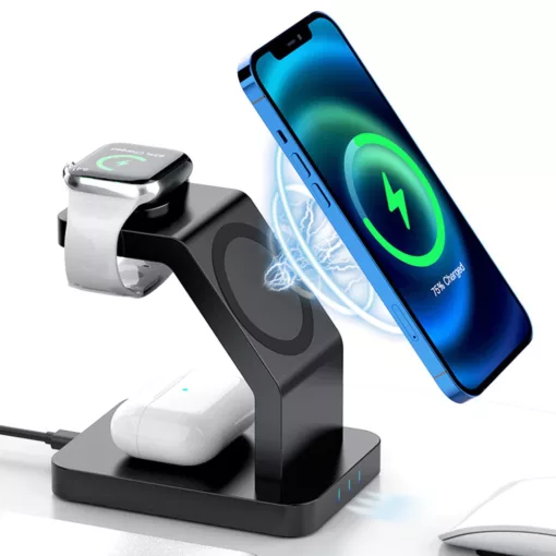 ⁦Lanex 3 in1 wireless chager 15 watt⁩ - الصورة ⁦3⁩