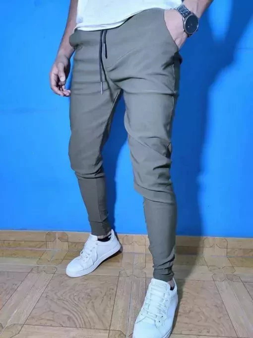 ⁦عرض اربع  قطع بنطلون بنجالين ( اسود - جملي - فضي - زيتي )⁩ - الصورة ⁦8⁩